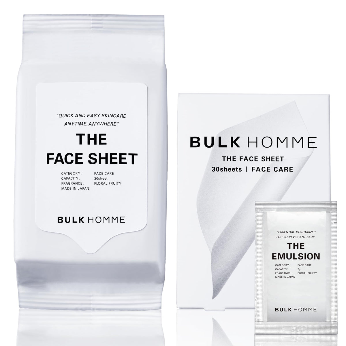 BULK HOMME Face Sheet for Men with 30 Sheets Included