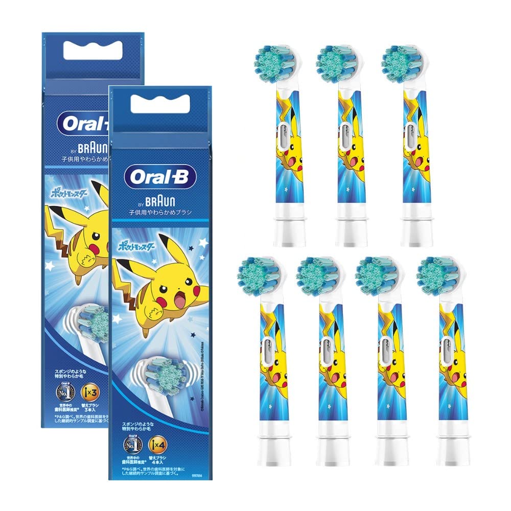 Braun Oral-B Replacement Brush Heads for Children, Soft, Blue, 7 Count (21 Months)