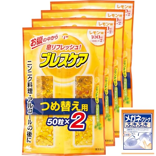 Breath Care Lemon Refill, 100 Capsules × 4 (400 Capsules), with Bonus