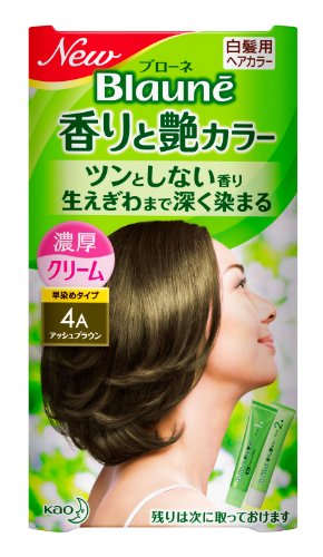 Blaune Hair Color Cream 4A Ash Brown 80g for Glossy Finish