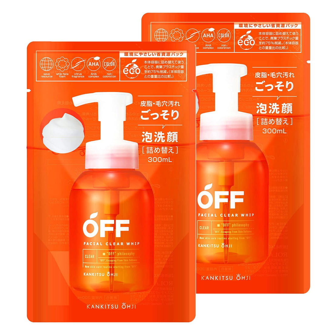 BY ROLAND Facial Clear Whip SP Refill Set 600ml for Japanese Skincare