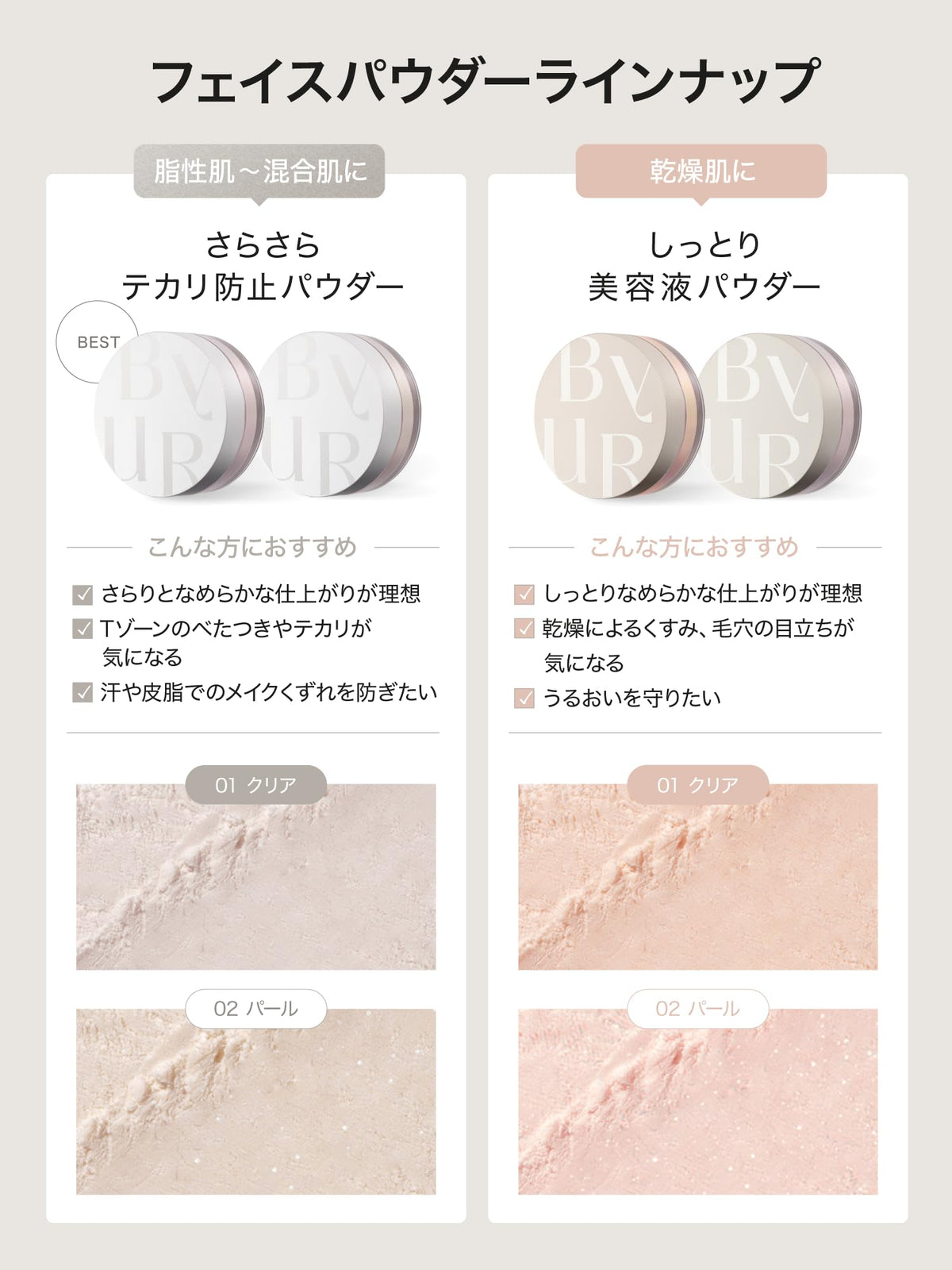 ByUR Face Powder Moist Loose Powder for Hydration and Pore Coverage