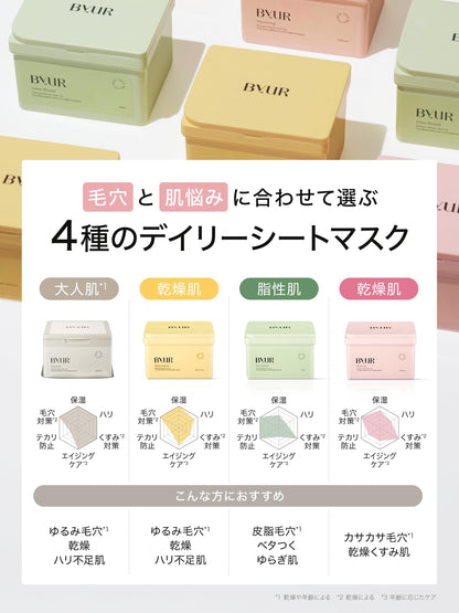 ByUR Masque Visage Hydratant Pack de 30 Unités pour un Soin Anti-Âge