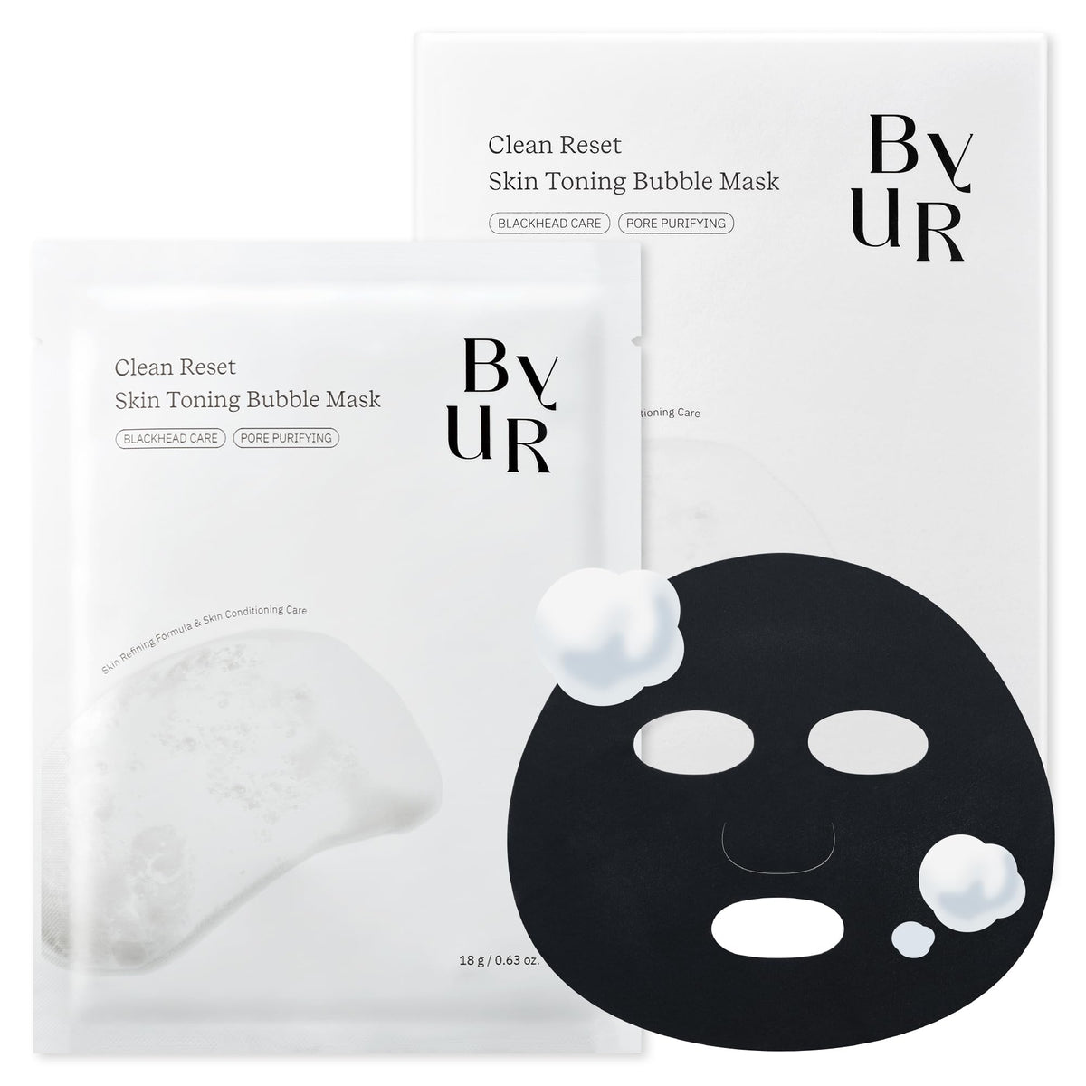 ByUR Skin Toning Bubble Mask 4 Sheets for Pore Care