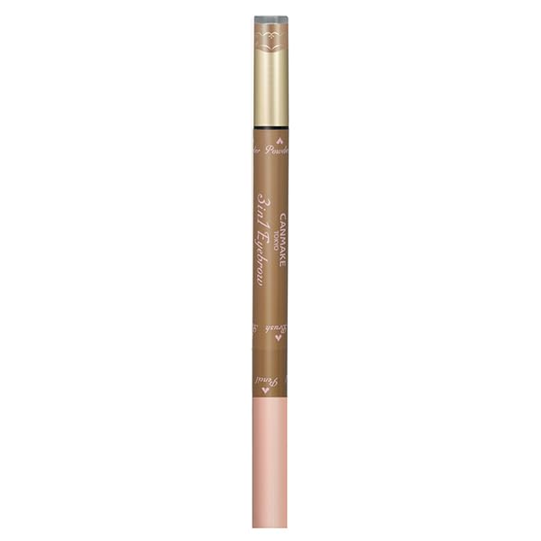 CANMAKE 3in1 Eyebrow Powder and Pencil Waterproof Brown Beige