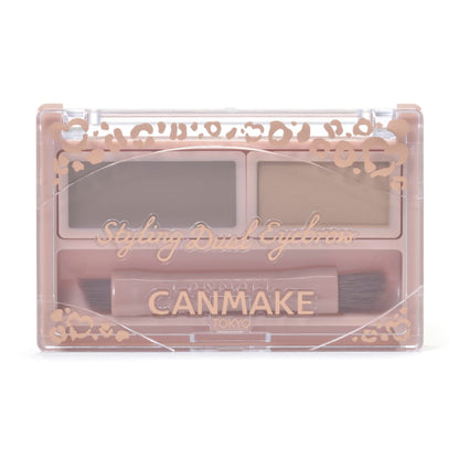 Canmake Styling Dual Eyebrow 01 Natural Brown Wax Base x Powder Base Fluffy Three-Dimensional Brows
