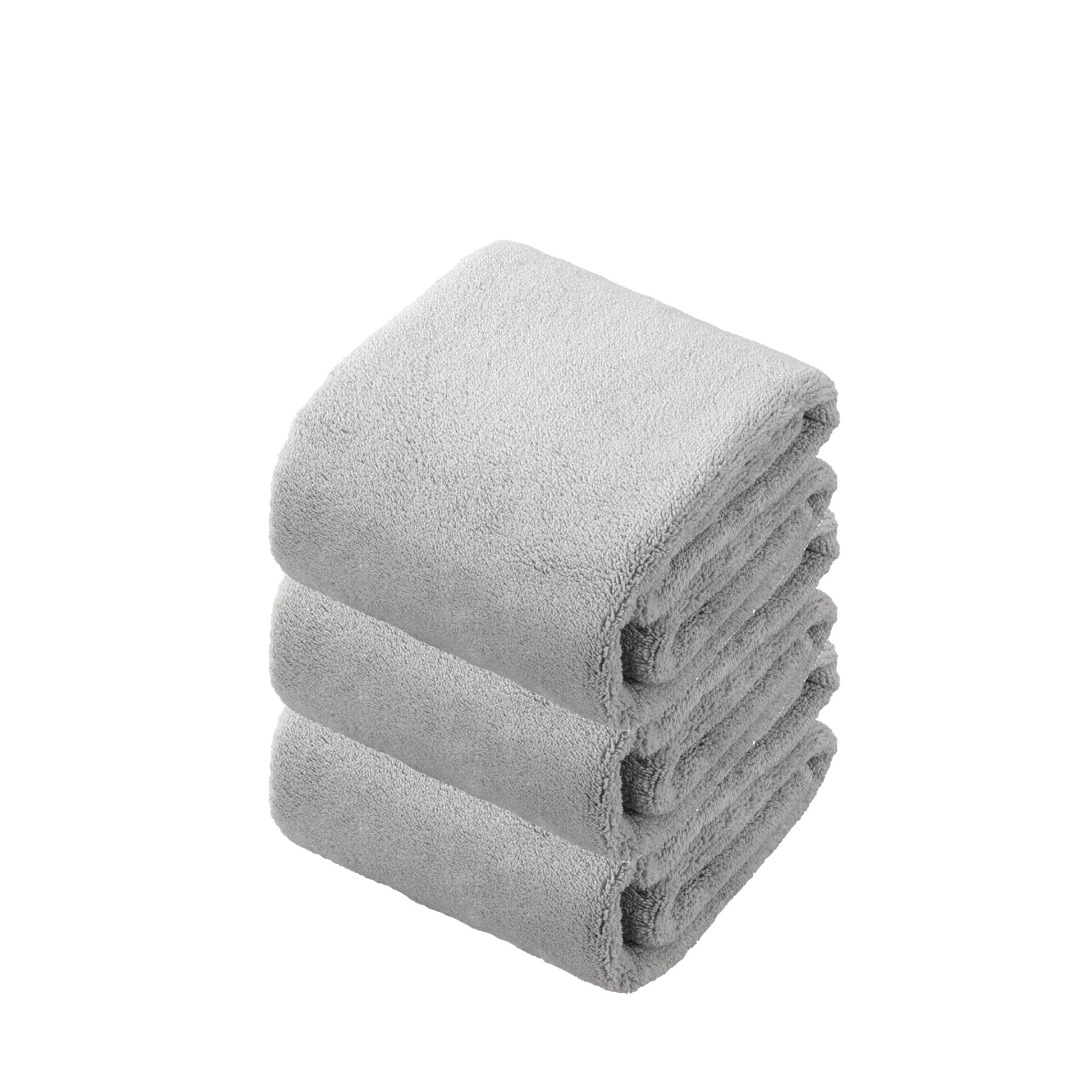 CB JAPAN Serviettes de bain en microfibre 3 pièces gris 30x80cm
