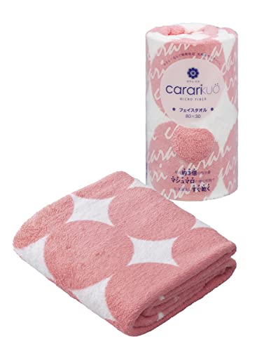 carari Face Towel Microfiber with Absorbency [3.3 times] KUO Circle Pink 1 piece Quick Absorption in Fiber Gaps Quick Dry Marshmallow Softness Fluffy and Mochi-like 30×80cm CB Japan Karari Kuo