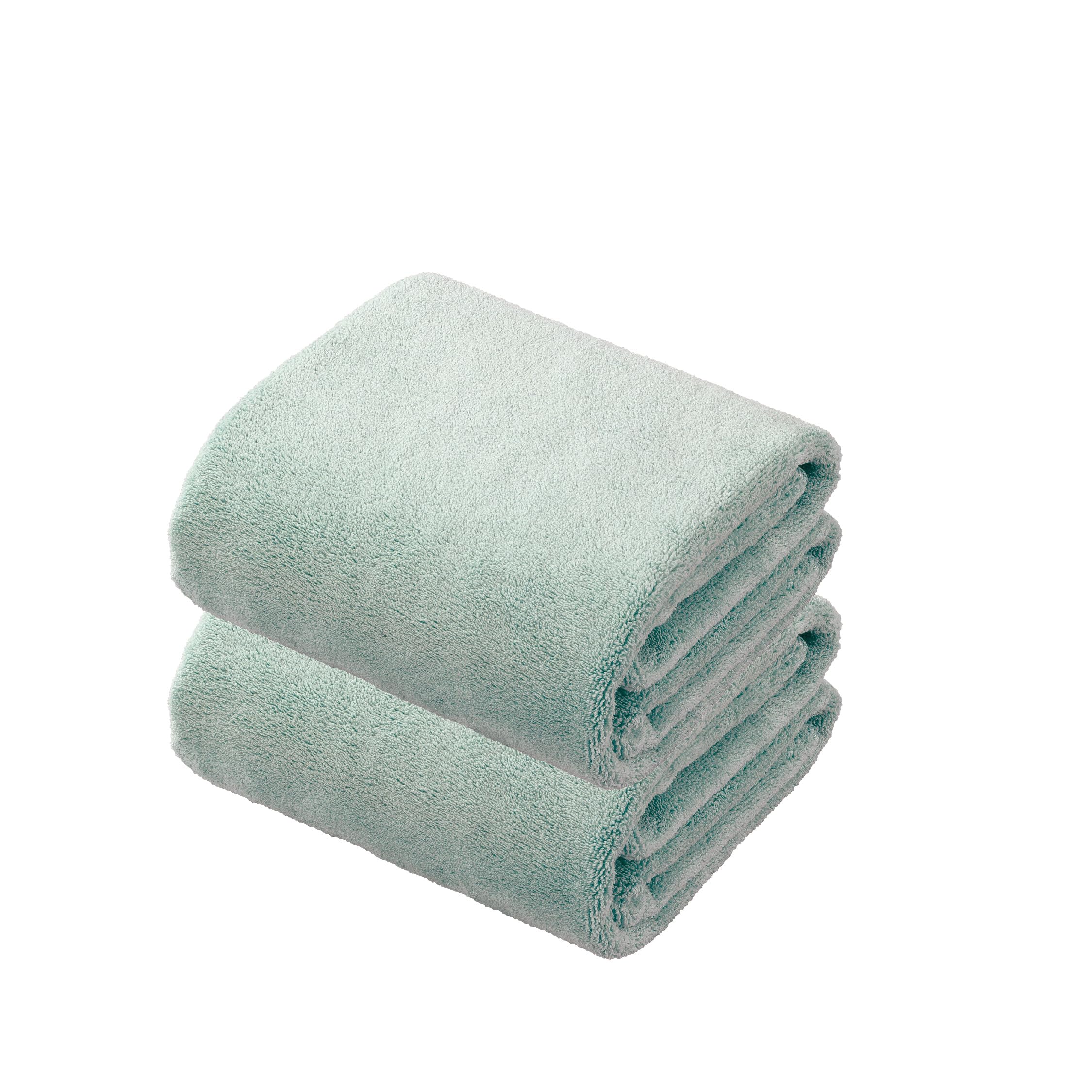 carari Serviettes de séchage pour cheveux 2 pièces Microfibre KOS vert Absorption [5 fois] Sèche rapidement Texture de marshmallow Douce et moelleuse 40×100cm C.V. Japan carari cos