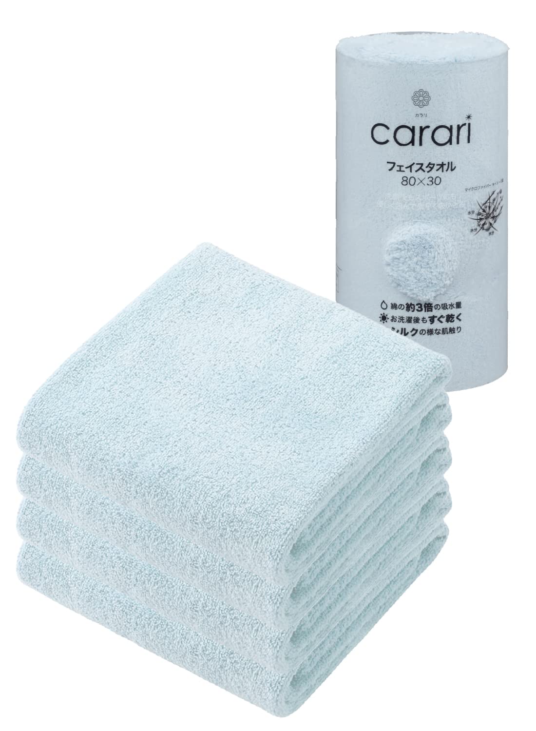 CB JAPAN Microfiber Face Towel Set of 4 Soft Quick-Dry 30x80cm