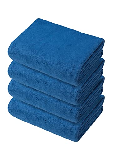 CB JAPAN Hair Drying Towel Microfiber Plus 4-Pack Quick-Drying Blue