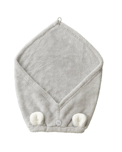 CB JAPAN carari Hair Turban for Face Washing, Pool, Bath - Microfiber with [3x] Absorbency Koala [Head Size 44~68cm] Quickly Absorbs Water in Fiber Gaps, Quick Dry, Marshmallow Soft Texture, Fluffy and Mochi-like Carari Zooey