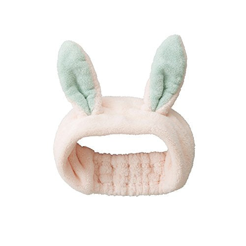 carari Hair Band for Washing Face, Pool, Bath, Microfiber with 3x Absorbency, Rabbit, [Head Circumference 44-68cm], Quick Absorption in Fiber Gaps, Quick Drying, Marshmallow Soft Texture, Fluffy and Chewy, CB Japan Carari Zooie