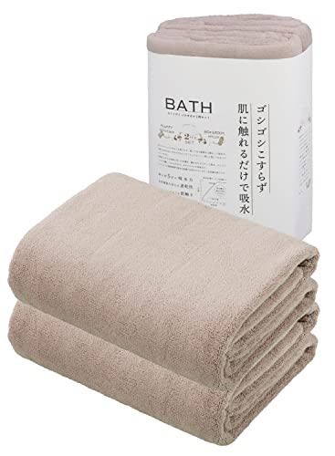 CB JAPAN carari Serviette de bain Microfibre [5 fois] absorbante JOUR Rose 2 pièces Absorption rapide dans les espaces des fibres Séchage rapide Toucher marshmallow Douce et moelleuse 60×120cm carari DAY