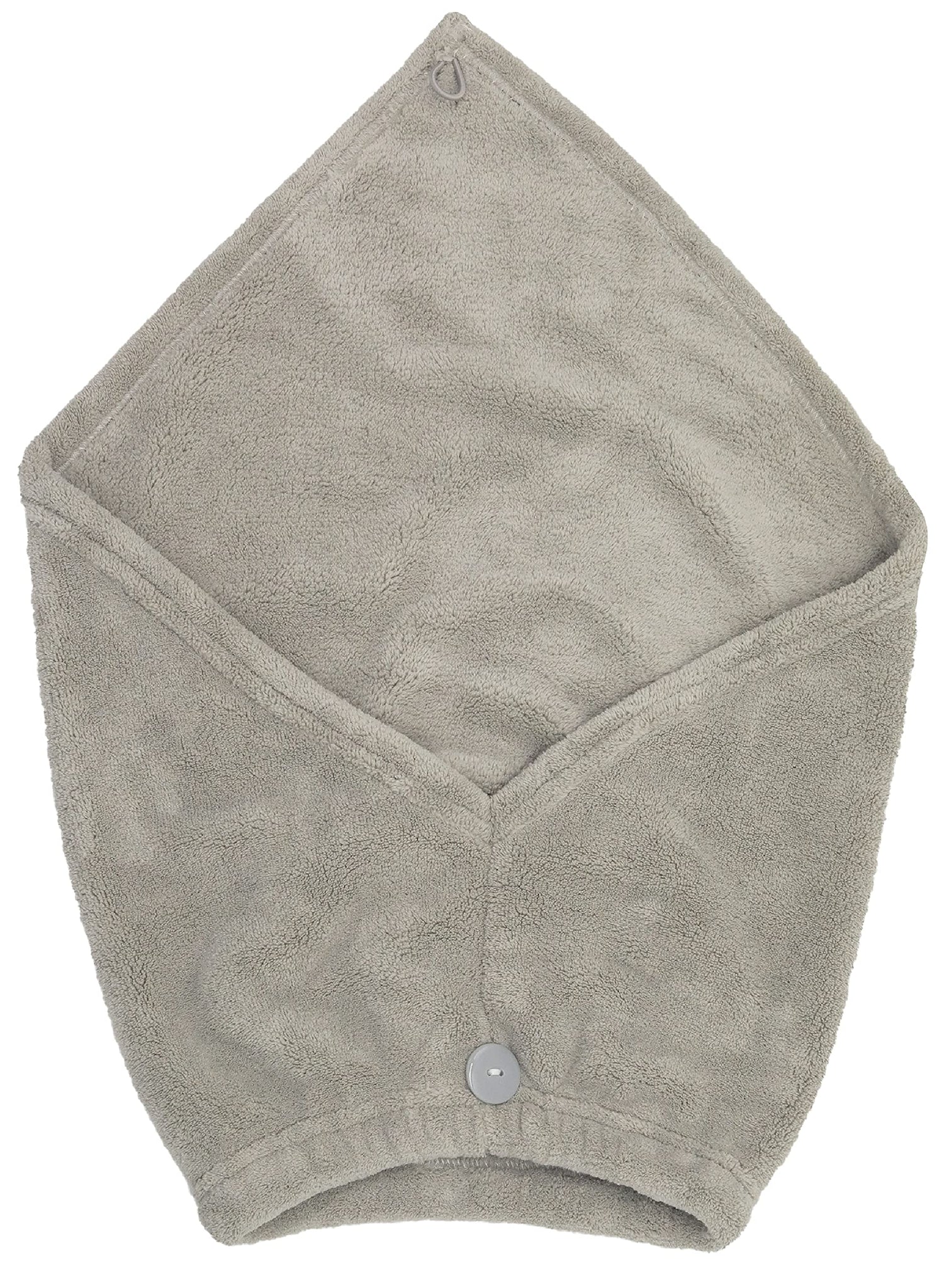 CB JAPAN carari Hair Turban for Washing Face and Bathing, Microfiber with [5x] Absorbency, DAY Gray [Head Circumference 44~80cm], Quickly Absorbs Water in Fiber Gaps, Quick-Drying, Marshmallow Soft Texture, Fluffy and Mochi-Like Carari Day