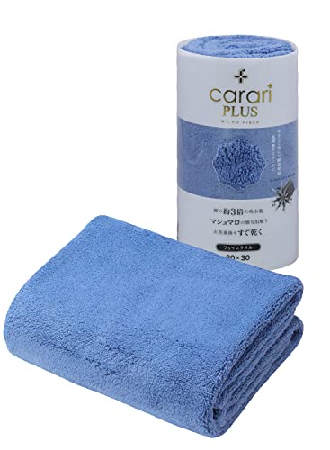 carari Face Towel Microfiber PLUS Blue 1 Piece Absorbency [3.3 times] Quickly absorbs moisture in fiber gaps Fast-drying Marshmallow-like texture Soft and fluffy 30×80cm CB Japan Karari Plus