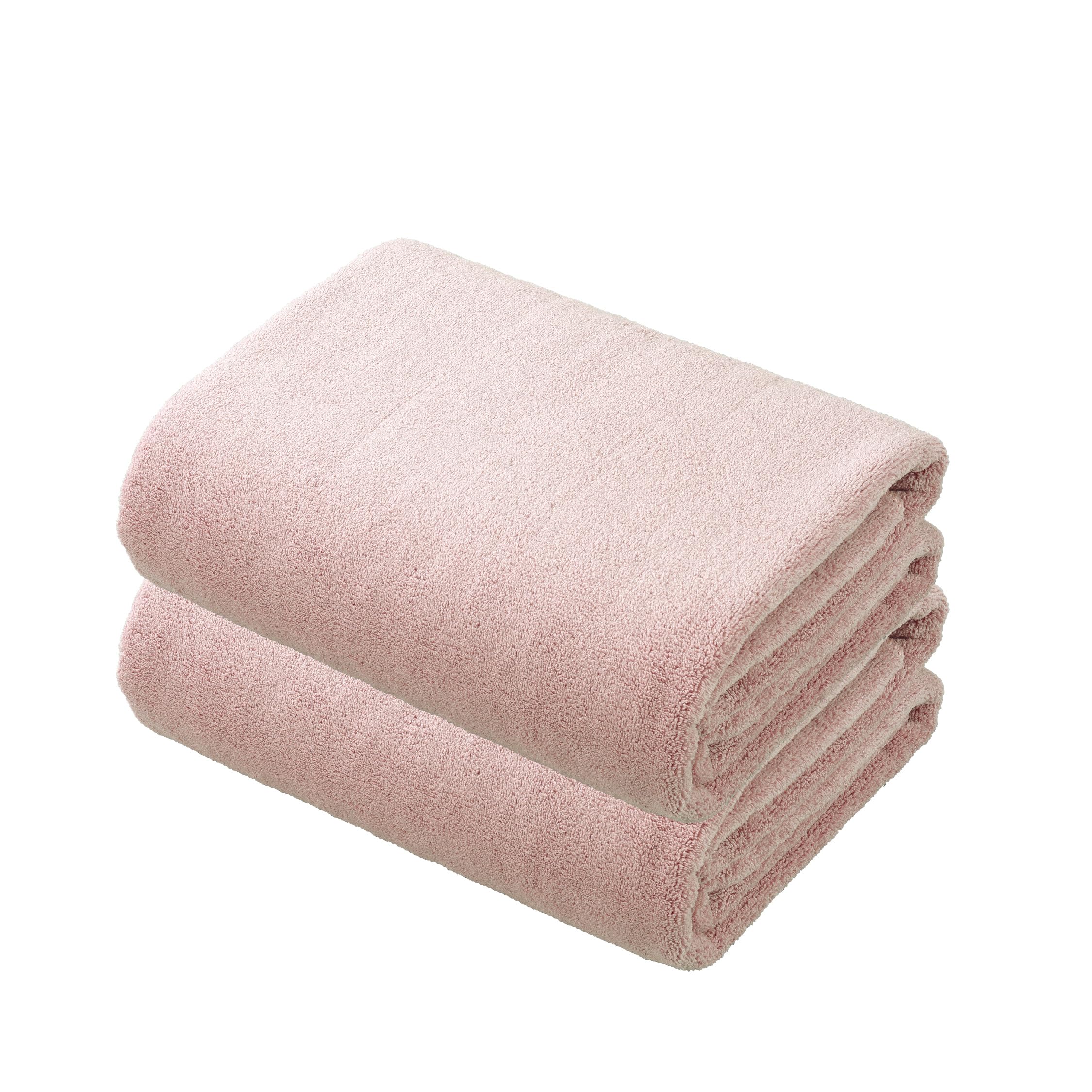 carari Bath Towel Set of 2 Microfiber KOS Pink Absorbency [5 times] Quickly Absorbs Water in Fiber Gaps Quick-Dry Marshmallow Soft Texture Fluffy and Mochi-Like 60×120cm CB Japan Carari Cos