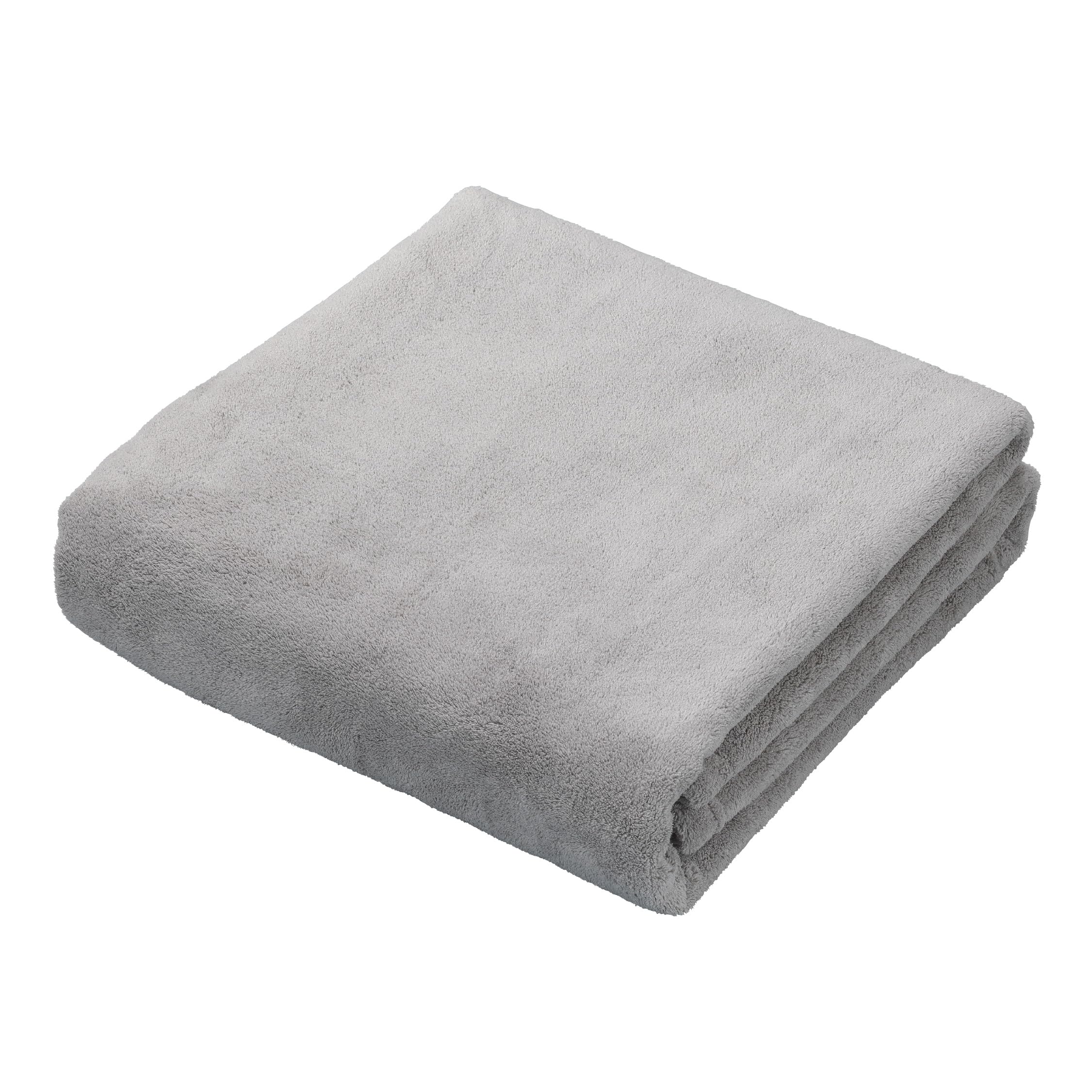 carari Bath Towel Absorbency [5.9 times] Microfiber PREMIUM Gray 1 piece Quick Absorption in Fiber Gaps Quick Drying Marshmallow Softness Fluffy and Mochi-like 60×120cm CB Japan Carari Premium
