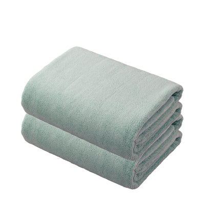 carari Bath Towel Set of 2 Absorbency [5 times] Microfiber KOS Green Quickly Absorbs Water in Fiber Gaps Quick Dry Marshmallow Softness Fluffy and Mochi 60×120cm CB Japan Carari Cos
