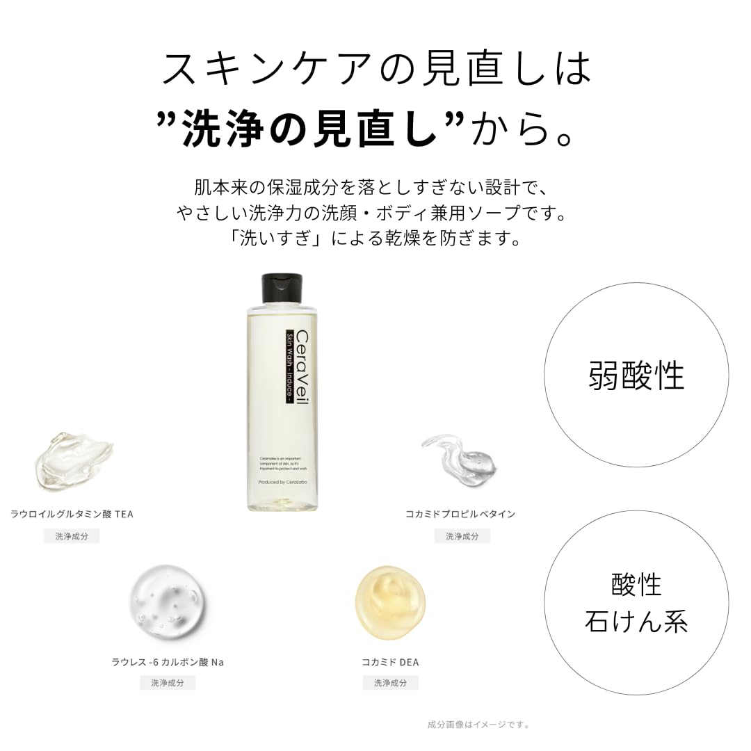 CeraLabo Skin Wash Induce Gentle Cleanser 250mL for Japanese Skincare