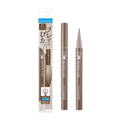 CEZANNE Burepita Liner 20 Pure Brown Eyeliner with Short Brush 0.67ml