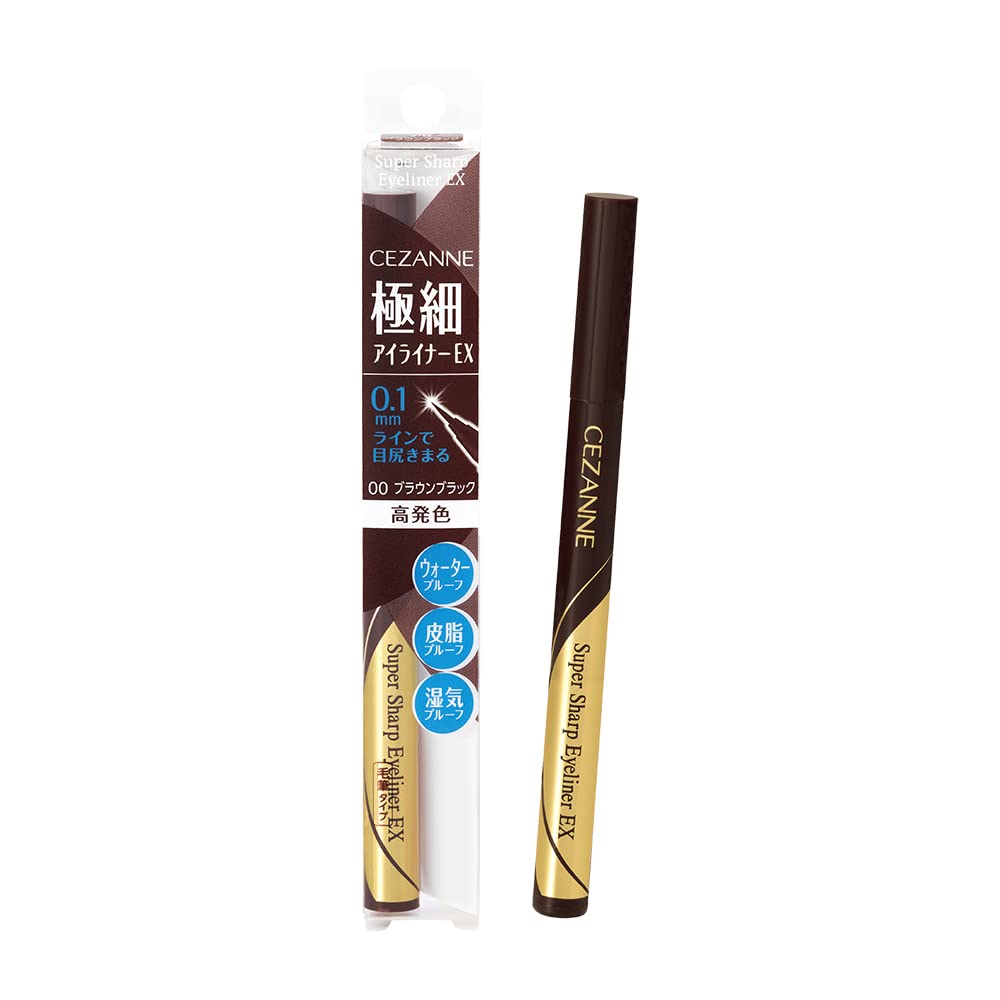 CEZANNE Ultra Fine Eyeliner EX 00 Brown Black 0.48ml Waterproof