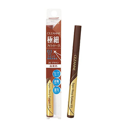 CEZANNE Cezanne Ultra Fine Eyeliner EX 20 Brown 0.48ml Liquid Eyeliner Waterproof Humidity Proof High Pigment