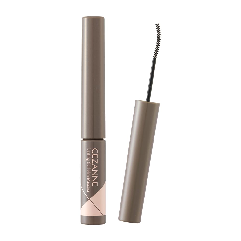 CEZANNE Long-Lasting Curl Slim Mascara Ash 3.4g with Ultra-Fine Brush