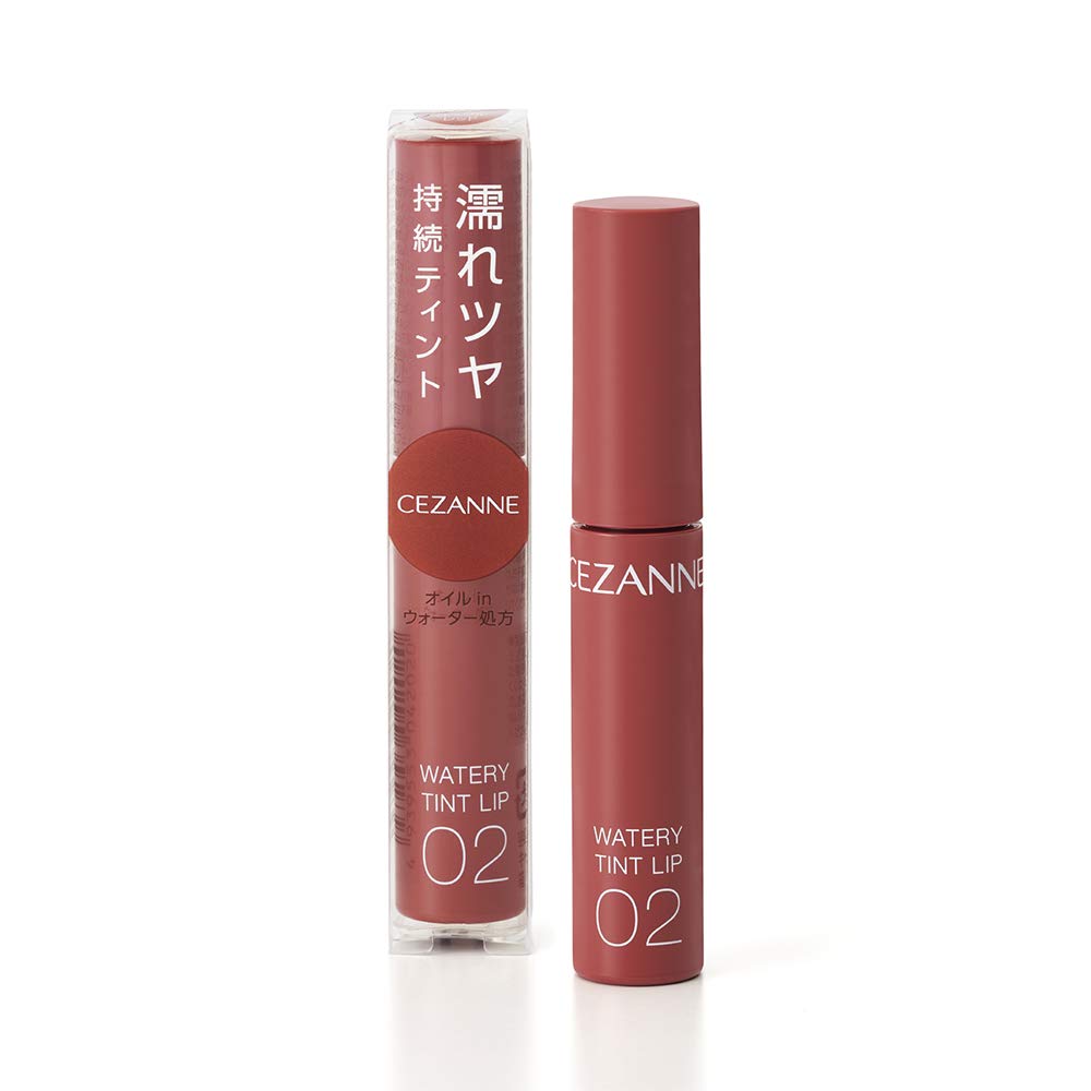 CEZANNE Watery Tint Lip Coral Red 4g Long-lasting Shine Lipstick