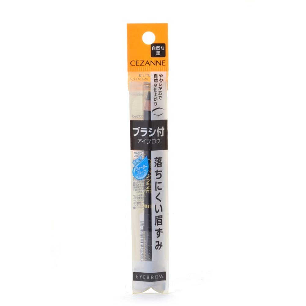 CEZANNE Eyebrow Pencil with Brush Black 1.2g Waterproof Formula