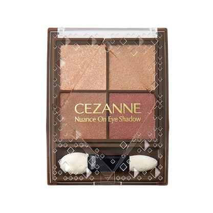 CEZANNE 4-Color Eyeshadow Bronze Red with Double Tip Applicator 4g