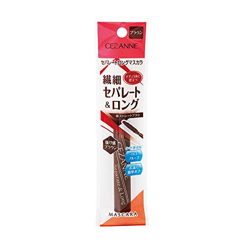 CEZANNE Separate Long Mascara Brown 5g for Lengthened Lashes