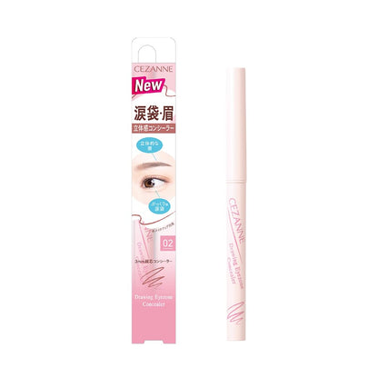 Cezanne Drawing Eye Zone Concealer 02 Natural Pink 0.25g Slim-tip concealer that adds brightness and dimension to the eye area