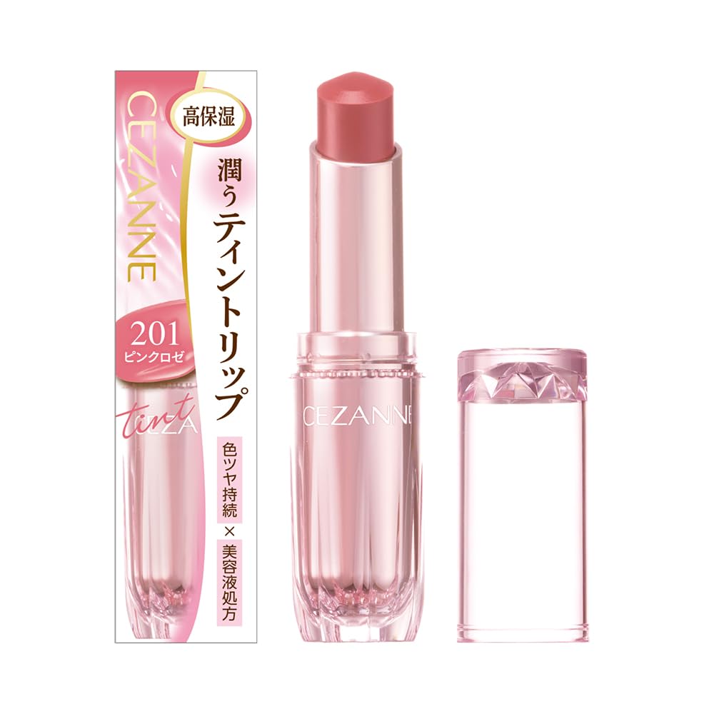 CEZANNE Lip Gloss Tint N 201 Pink Rose 3.2g for Moisture and Shine