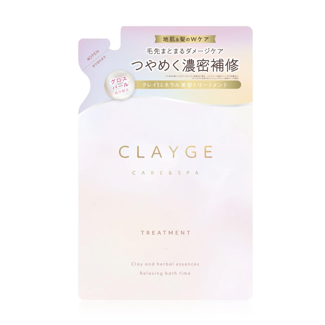 CLAYGE Treatment PS Pearl Shine for Shiny and Manageable Hair White Apricot &amp; Musk Fragrance Refill 400ml