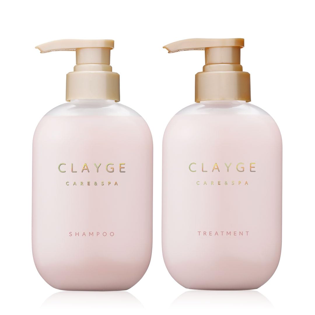CLAYGE Shampoo and Treatment Set PS Pearl Shine for Shiny and Manageable Hair with White Apricot &amp; Musk Fragrance 500ml Set of 2