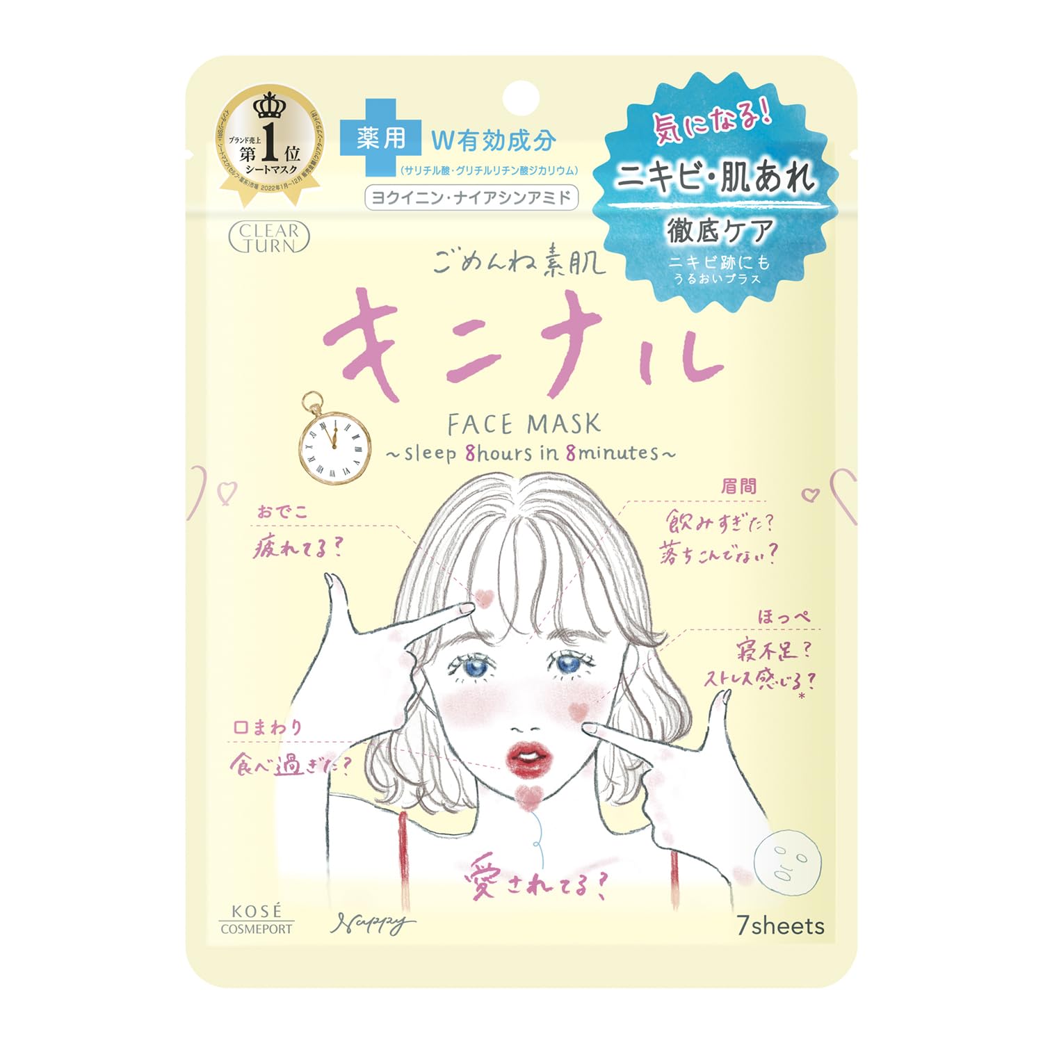 Clearturn Skin Concern Mask with Salicylic Acid 7 Sheets for Clarity