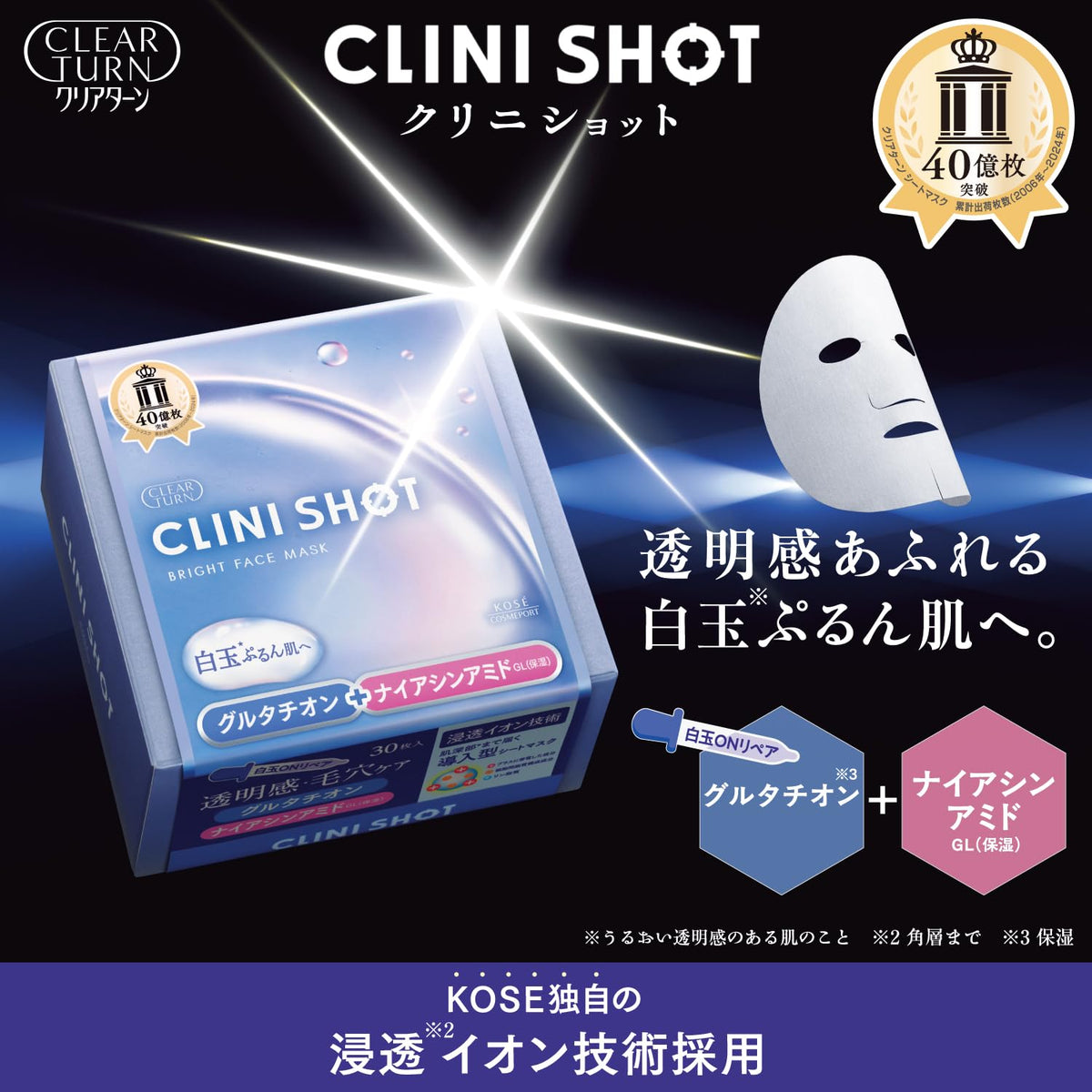 clearturn Brightening Sheet Mask with Glutathione 7 Sheets