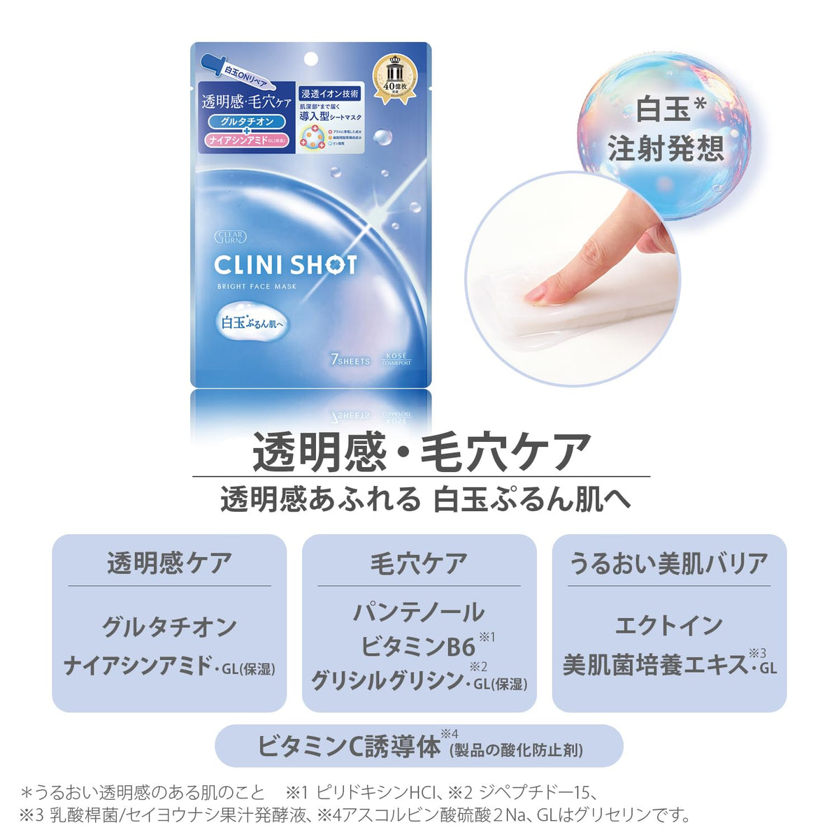 clearturn Brightening Sheet Mask with Glutathione 7 Sheets