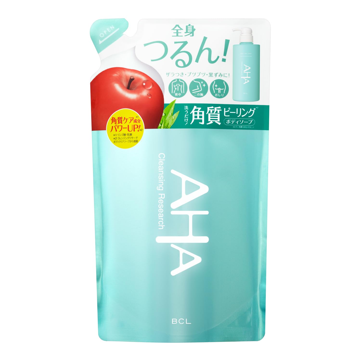 CLEANSING RESEARCH クレンジングリサーチ ボディピールソープ つめかえ 400ml【素肌リニューアル! 】 AHA フルーツ酸 ビタミンC 配合 角質ケア ツルツル肌 ザラつき ブツブツ 黒ずみに!