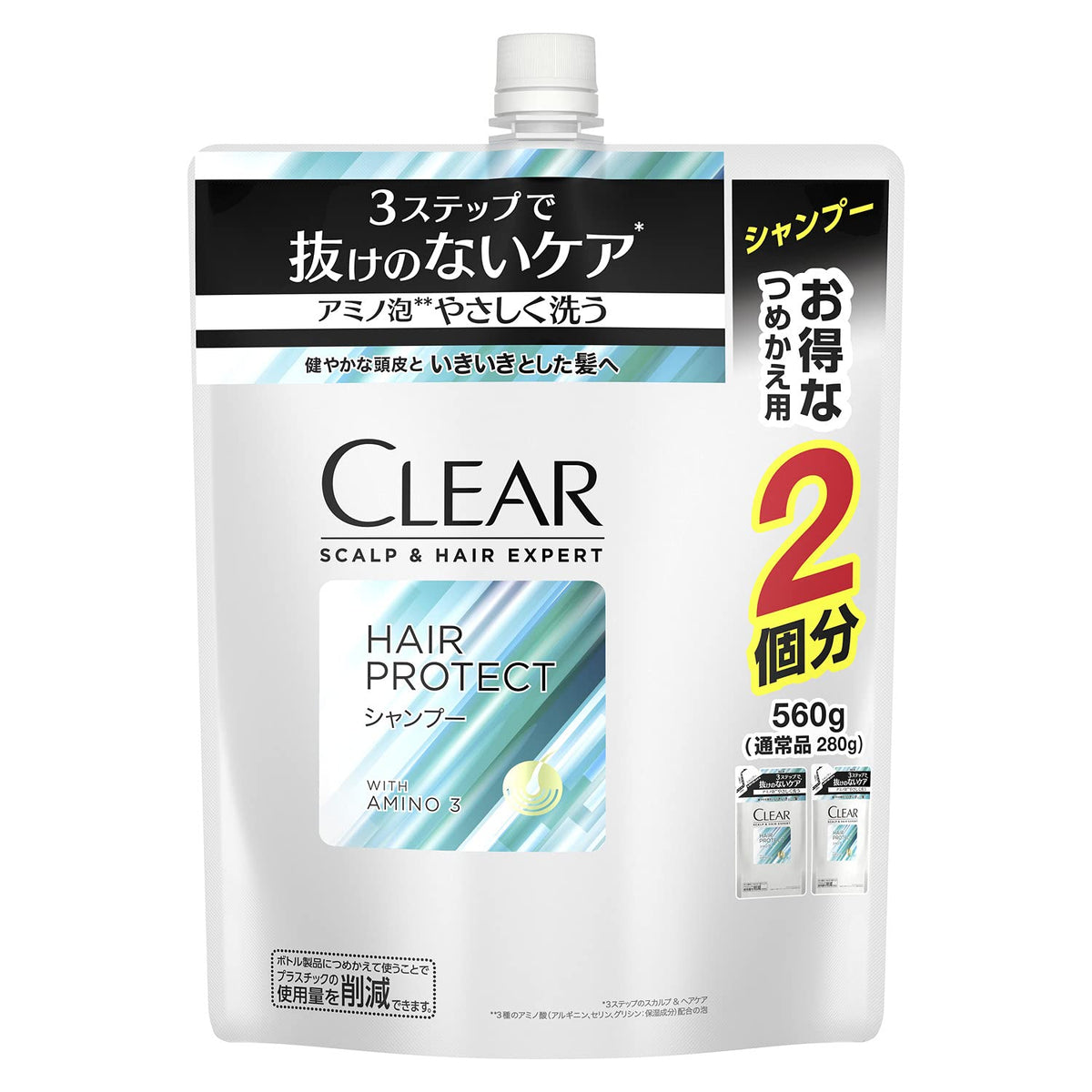 CLEAR Hair Protect Shampoo Refill 560g for Men