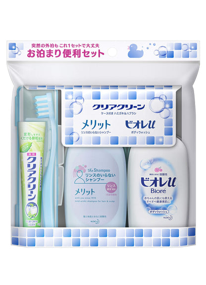 Clear Clean Ensemble de Voyage avec Brosse à Dents et Gel Douche