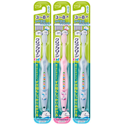 Clear Clean Kids Toothbrush for Ages 3-8 with Soft Bristles