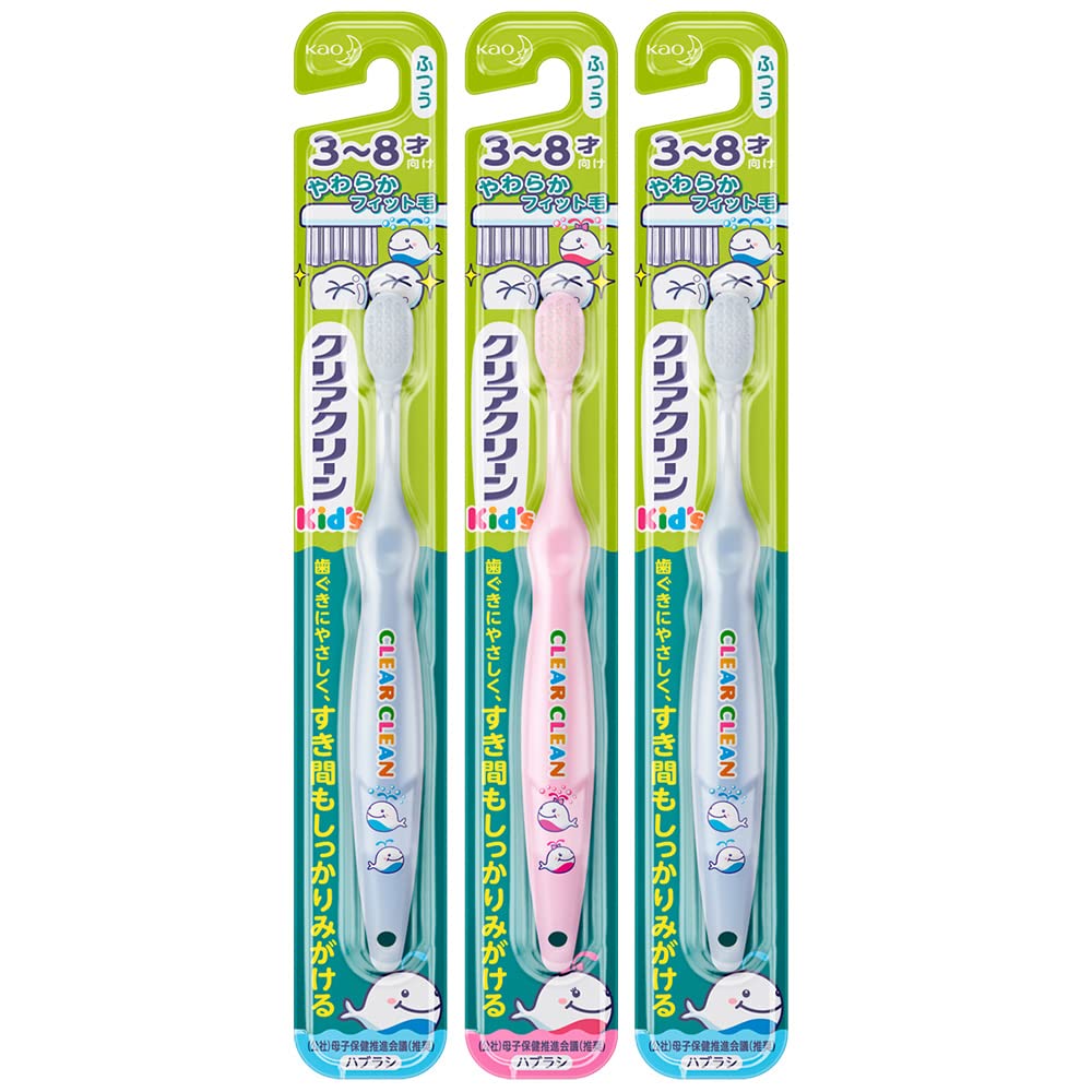Clear Clean Kids Toothbrush for Ages 3-8 with Soft Bristles
