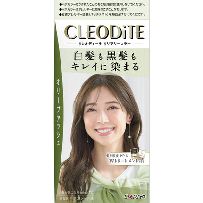 CLEODiTE Clearly Color Gray Hair Color, Olive Ash with Treatments 184g