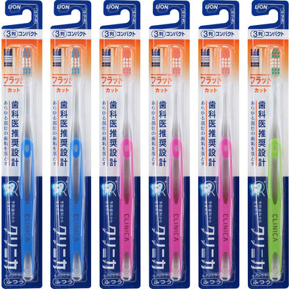 clinica Toothbrush Flat Cut 3 Rows Normal 6-Pack