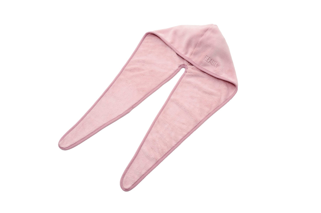 Kojit Quick Dry Hair Turban for Long Hair, Reduces Dryer Time, BEAULy, Dusty Pink