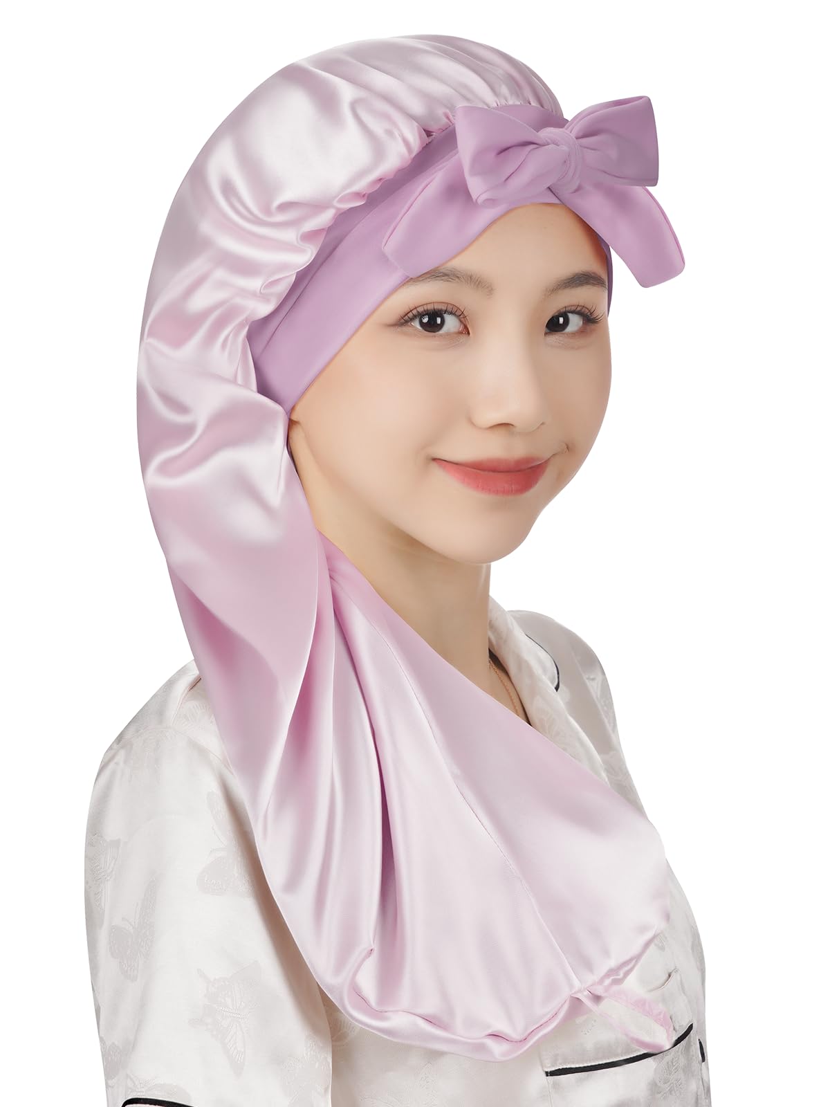 COMEDYKING Silk Night Cap Adjustable Length for Hair Care
