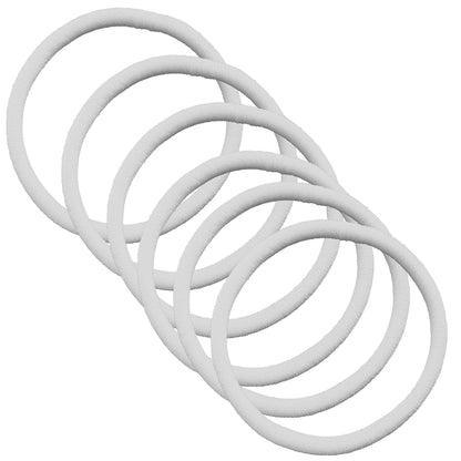Craft Shop CLAN Japanese Hair Tie Thick 4.3mm Set of 6 White