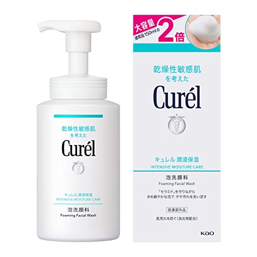 CUREL Curél Moisturizing Facial Cleanser Foam, Large Size Bottle, 300ml